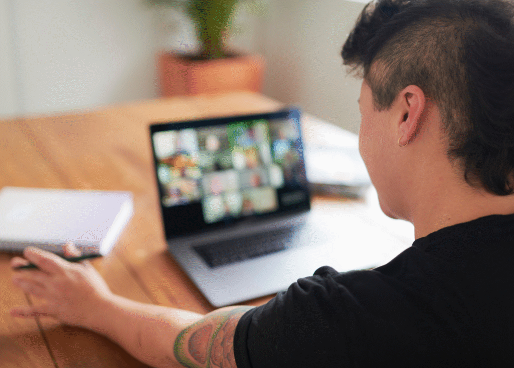 a person on a zoom meeting